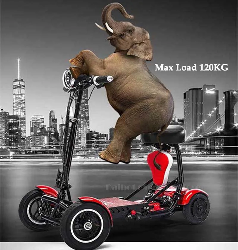 Daibot Electric Elderly Scooter 4 Wheels Electric Scooters 10 Inch 500W Foldable Electric Scooter For Disabled BlueBlackRed (51)