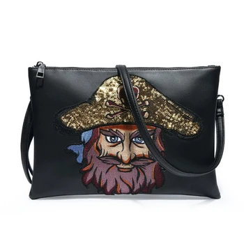 

Cartoon Character Shoulder Bag Female Sequin Embroidery Clutch Bag Large-capacity Bags for Women 2020 Envelope Bag ZM0919