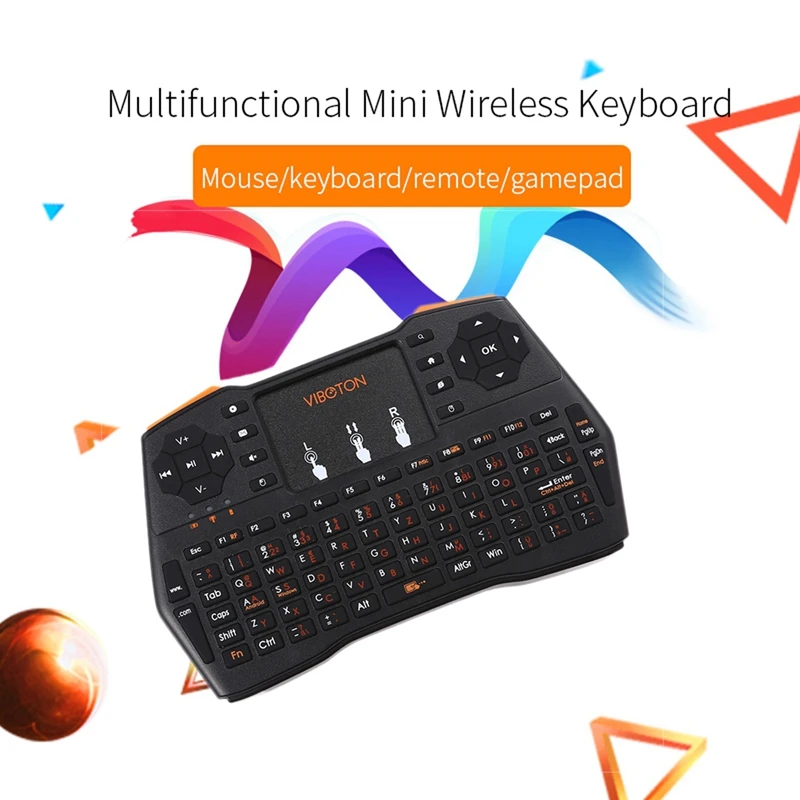 Новинка-Viboton 2,4G Беспроводная I8 Plus немецкая Клавиатура Тачпад Fly Air mouse Мини игровая клавиатура для Windows Android Tv компьютера