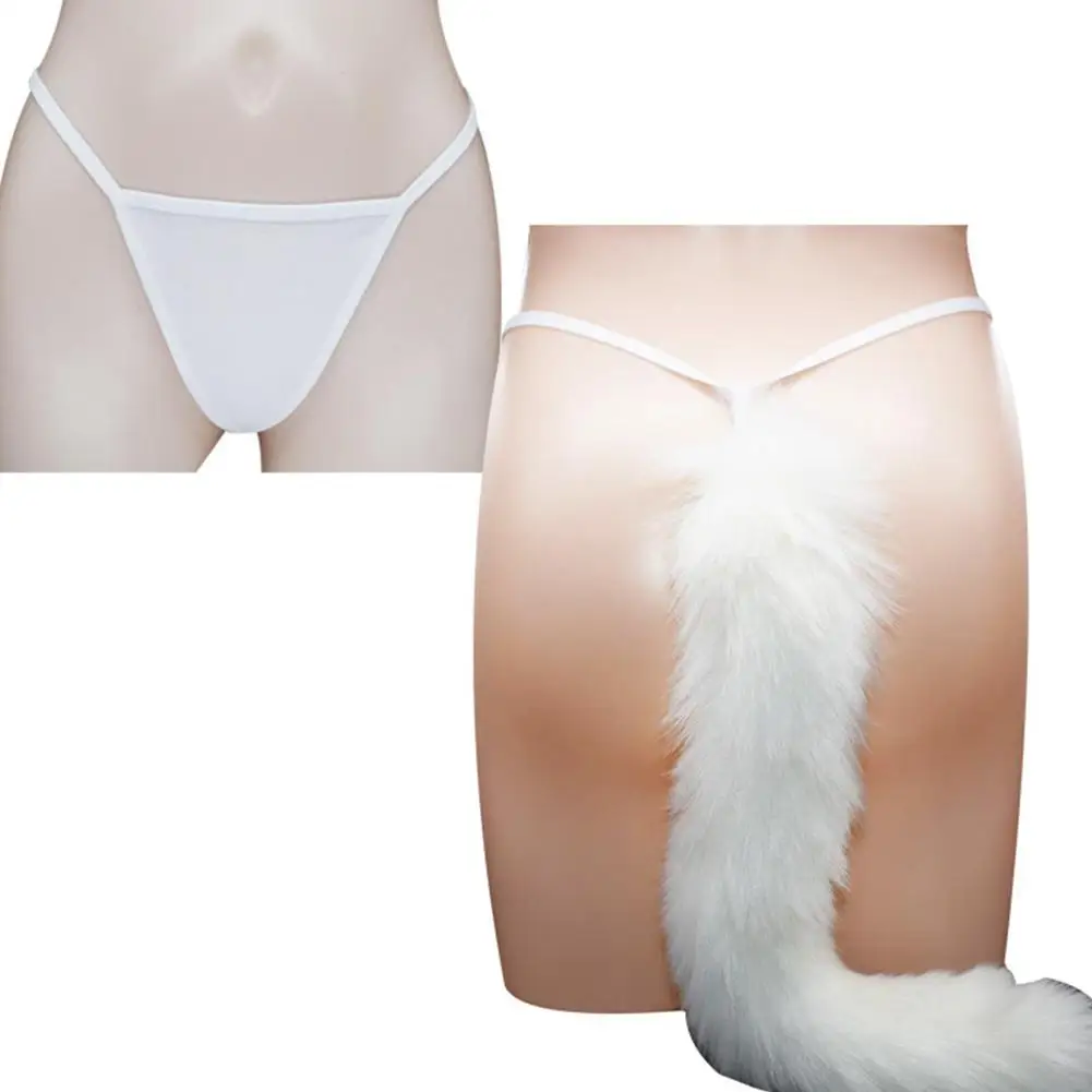 

Sexy Panties Women High Waist Lace Thongs and G Strings Underwear Ladies Fox Tail Underpants Imitation Lingerie Female