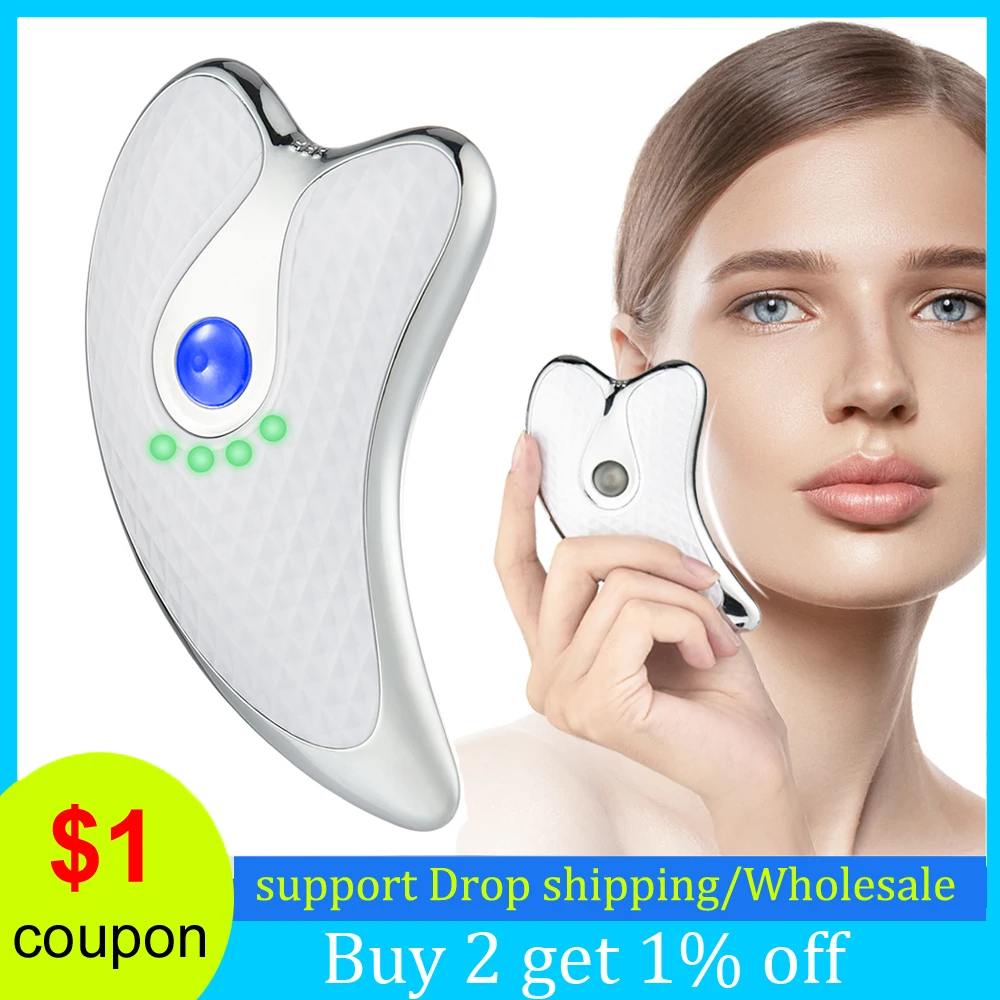 

Multifunction Face Lift Guasha Scraper Electric Massager Anti Wrinkles Neck Facial Lifting Microcurrent Vibrating Massage Device