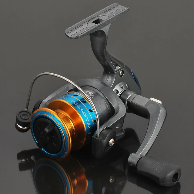 Steel Metal Gold Orange Blue Black 5.2:1 Spinning Fishing Reel Spool Wire  Cup Collapsible Folding