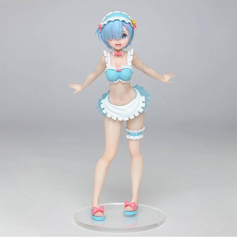 23 см японская анимация Re: Zero начала жизни в другом мире Rem фигура горничной купальники версия девушка ПВХ фигурка модель - Цвет: without box