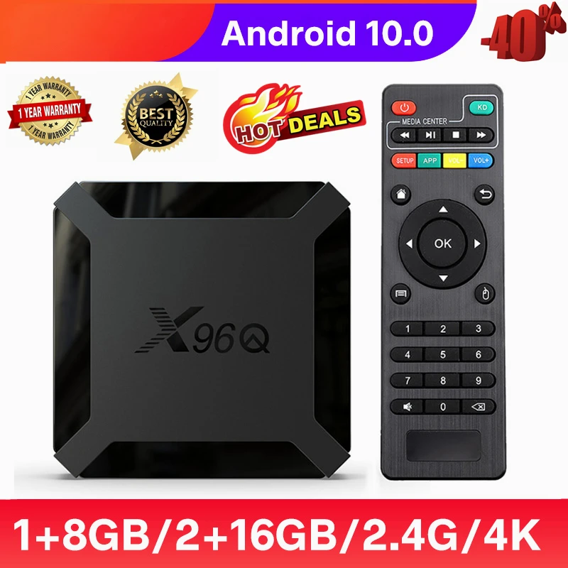 

TV Box Android 10 X96Q 4K HDMI 2.0A 2.4G Wifi Allwinner H313 Quad Core Media Player X96 Q Smart Set Top Box EU Plug