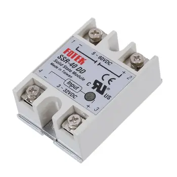 

Single Phase Solid State Relay DC-DC SSR-40DD 40A DC3-32V DC5-60V White+Silver