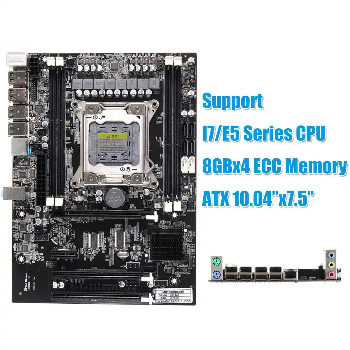 

X79 All-Solid Capacitor ATX Motherboard Main Board for LGA2011 with 4 Memory Slots for Mining