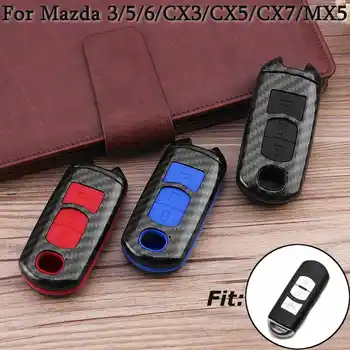 

ABS Carbon Fiber Remote Smart Car Key Case Cover Fob Shell Bag for Mazda 2/3/5/6/CX3/CX5/CX7/CX9/MX-5 Miata 2009-up 2018 2019