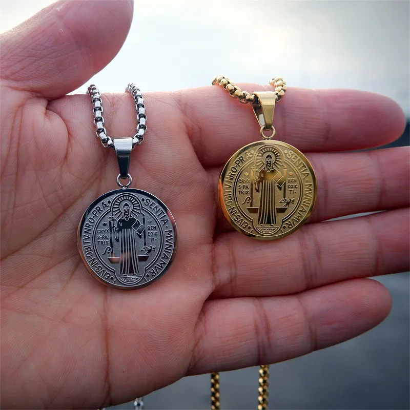 Подвеска-медальон San Benito кулон с изображением Иисуса из нержавеющей стали