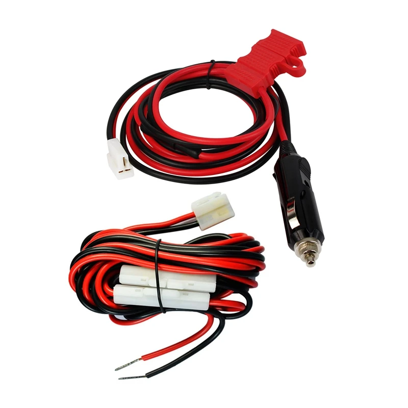

2 Pcs DC Power Cable: 1 Pcs for Mobile Radio for Kenwood TM-241 TM261 YAESU FT-7800R T Shape & 1 Pcs 12V Cigarette Lighter Plug