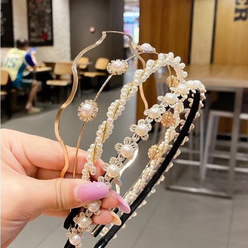 

DISCICI Pearl hair hoop in autumn and winter fairies go out in all kinds super fairy headband hairpin wash face and press