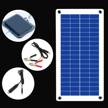 

Car 12V Battery Charger Solar Panel Cells Double USB External Battery Charging Solar Cell Board Emergency Crocodile Clips Car