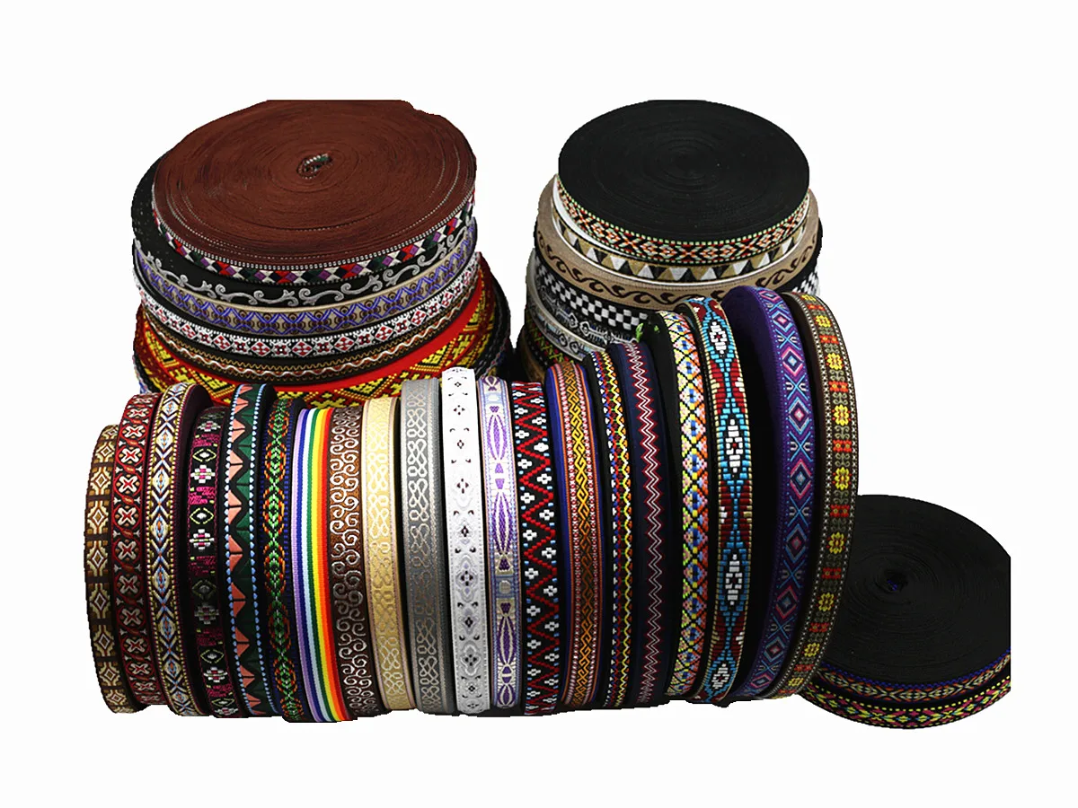 200 Styles 5 Yards 15MM Colorful Geometric Jacquard Embroidered Ribbons Apparel Wrapping Collar Trim Sewing Accessories ribbon decoration ribbon supplies wrapping ribbon sewing ribbon