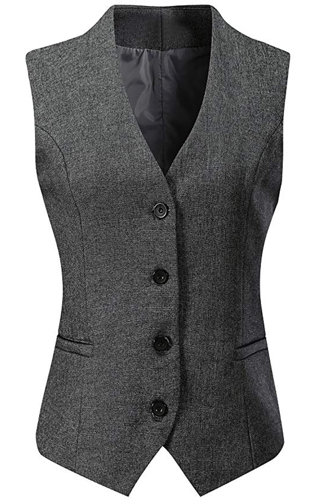 Women's Formal 4 Button V-Neck Business Dress Suit Vest Waistcoat Жилет женский 2