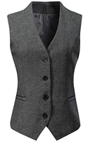 Women's Formal 4 Button V-Neck Business Dress Suit Vest Waistcoat Жилет женский 2