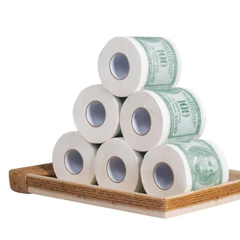 

Hot Donald Trump $100 Dollar Humour Toilet Paper Bill Toilet Paper Roll Novelty Gag Gift Dump Trump Funny Gag Gift 6pcs