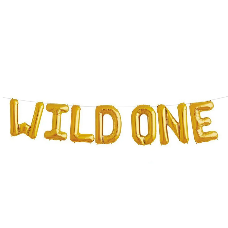 Wild one Джунгли сафари вечерние декор для вечеринки в честь Дня рождения животных фольги гелиевые шары зоо диких животных один детский воздушный шар вечерние украшения фона - Цвет: Wild one