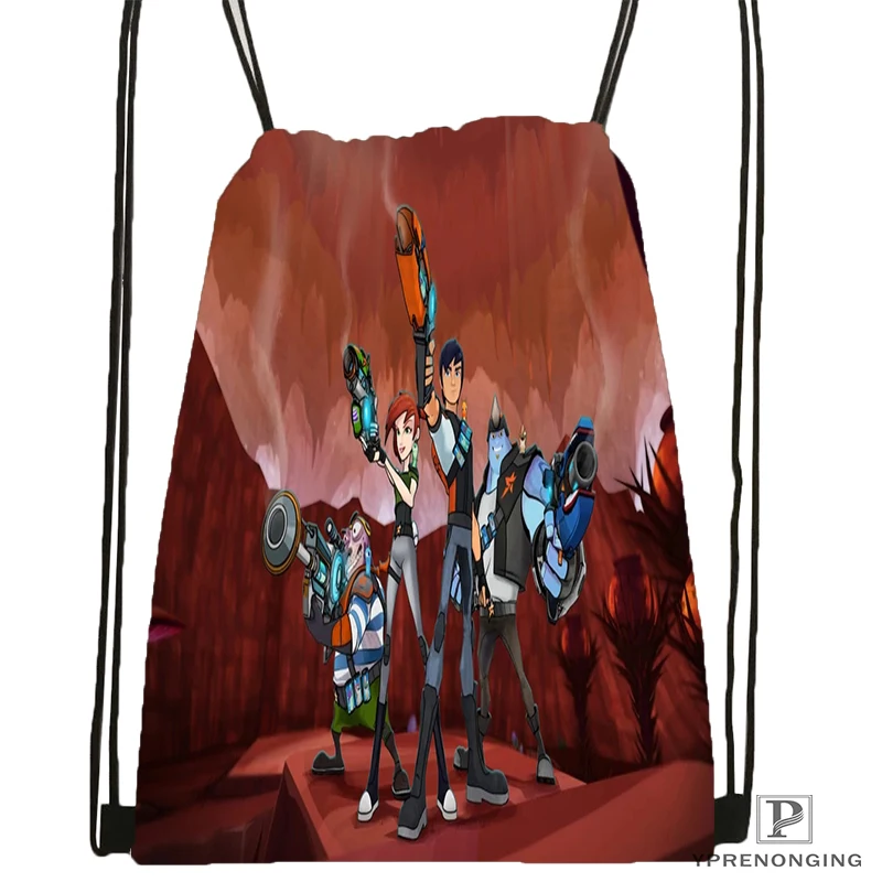 

Custom Slugterra Drawstring Backpack Bag Cute Daypack Kids Satchel (Black Back) 31x40cm#180531-02-63