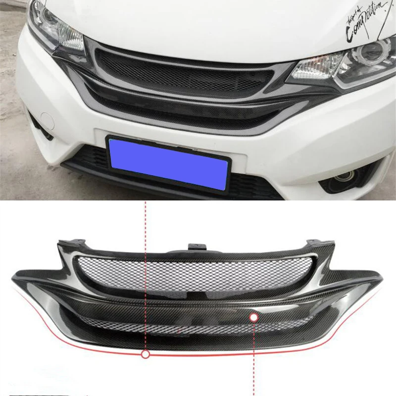 CEYUSOT передний бампер гоночные решетки для Honda Fit Джаз 2014 15 16 карбоновый