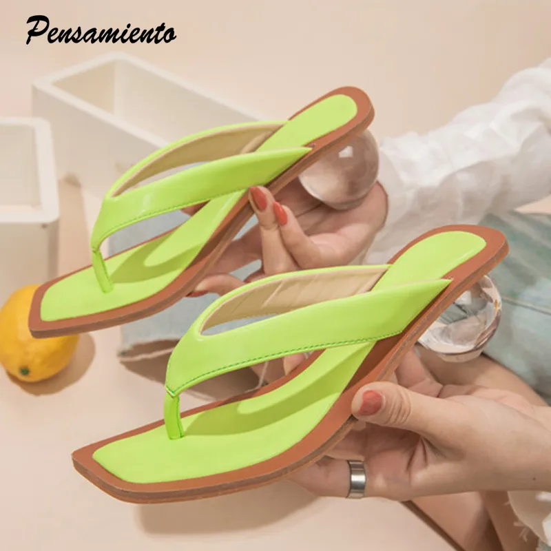 Шлепанцы на высоком каблуке с квадратным носком Размеры 35-42 | Обувь