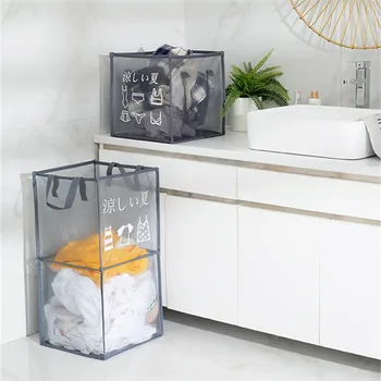 

Mesh Popup Laundry Hamper Portable Clothing Laundry Basket Bag Folding Laundry Basket Large Capacity Clothes Storage Bag Tools