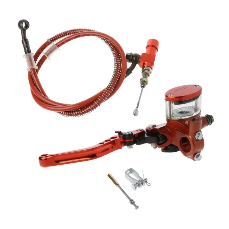 7/" 22 мм Мотоцикл с ЧПУ Гидравлический Комплект сцепления Рычаг главный цилиндр Вязание Масляный шланг 125~ 250cc LX9C - Цвет: Оранжевый