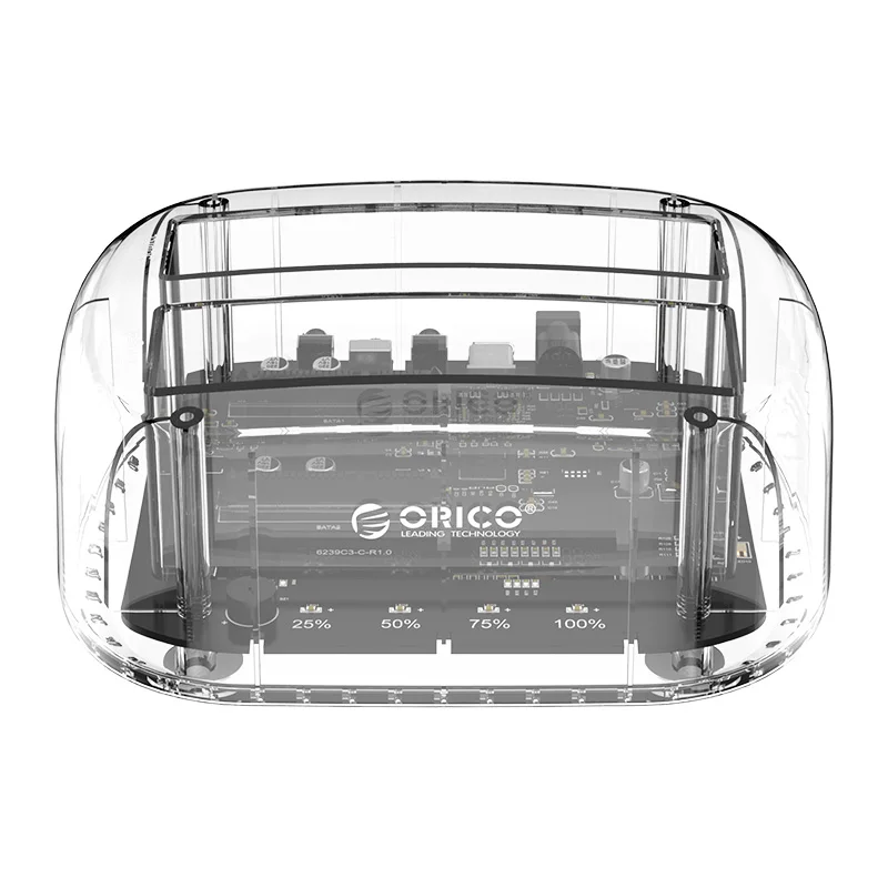 ORICO 6239U3 2 5/3 5 дюймов отсека прозрачный корпус жесткого диска USB3.0 Suppot UASP 24 ТБ HDD
