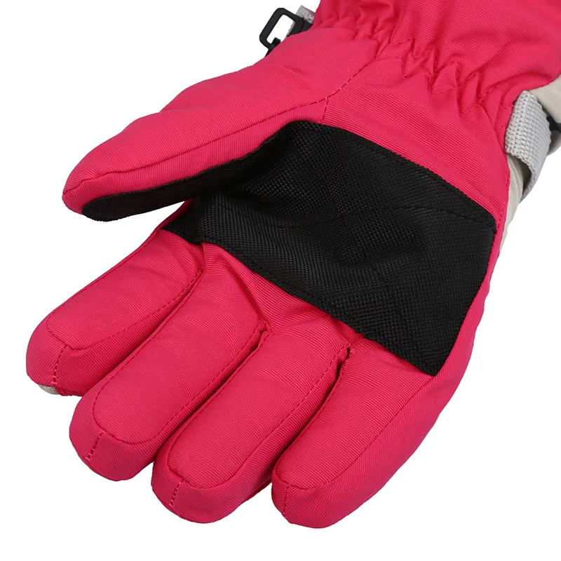 Зимние длинные митенки, Детские термоперчатки, Детские теплые перчатки с подогревом для катания на лыжах, красные детские перчатки, кашемировые меховые перчатки для занятий спортом