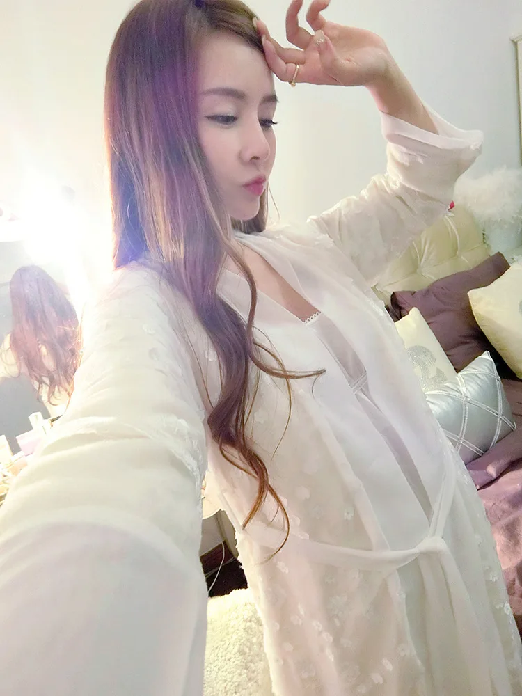 

Photo Shoot And rong shui yi Winter Real Silk Mink Cashmere Thick Nightgown Piece Homewear Set a Grant from 6892