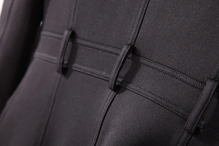 HarleyFashion, роскошное качественное тонкое платье с воротником-стойкой, однотонными металлическими пуговицами и карманами, Черное и белое облегающее платье для фитнеса, уличное облегающее платье