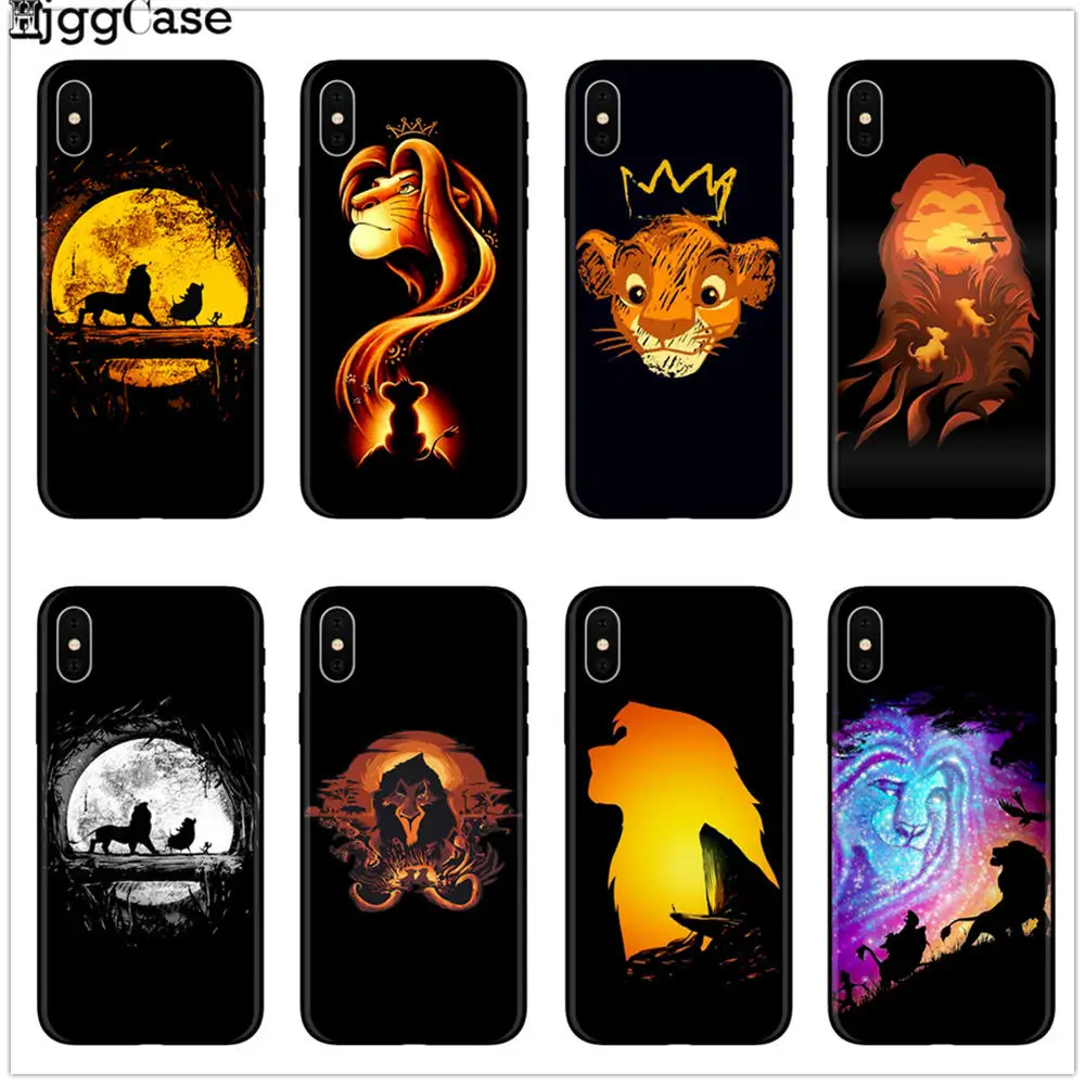 

For iphone 7 6 X Case The Lion King Best Coque Shell Luxury Phone Case for iPhone X 8 7 6 6S Plus X 5S SE XR XS Max black Cases