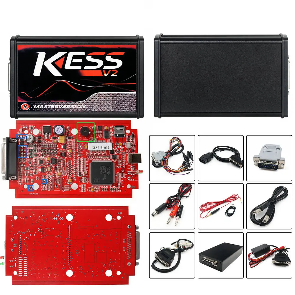 Онлайн EU Red KESS V2 V2.47 V5.017 master No Token Ktag V7.020 V2.25 4LED OBD2 ecu chip tuning Manager Tuning Kit