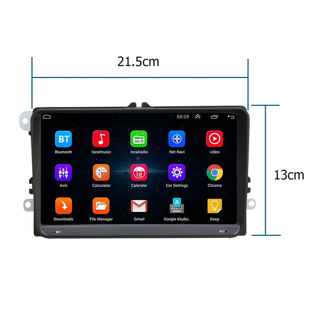9 дюймов MP5 для VW Android 8,1 автомобильный стерео DAB радио gps SAT NAV WiFi ссылка rom 16 Гб ram 1 ГБ четырехъядерный процессор процессора 1,3 ГГц 8X