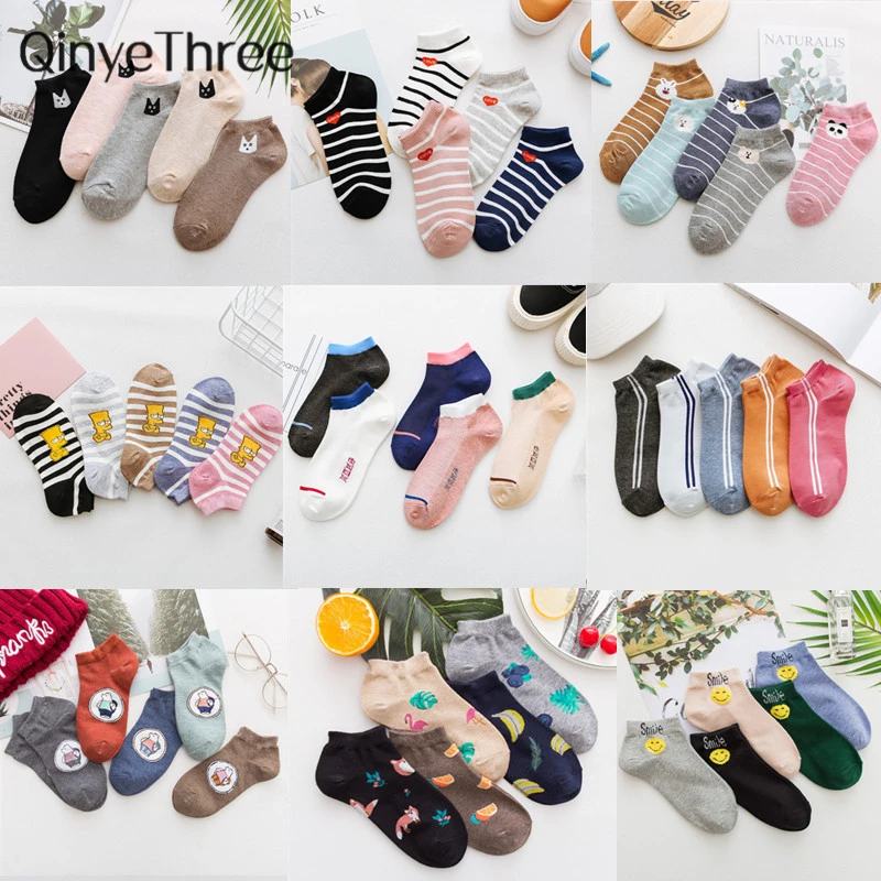 Носки 5 парт/лот с милыми мультяшными животными милые короткие носки маленькими
