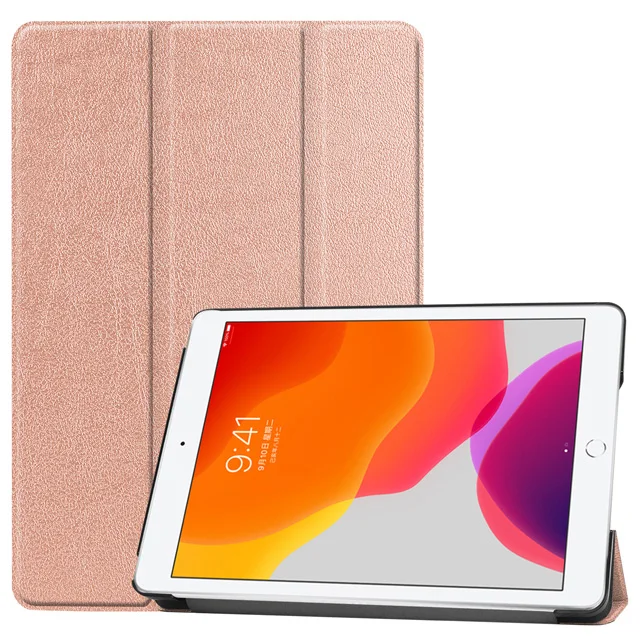 Rose Gold Чехол для нового iPad 10,2 7th Generation Funda магнитный складной откидной Стенд PU кожаный умный чехол для iPad 10,2 Чехол+ пленка+ ручка - Цвет: Rose Gold