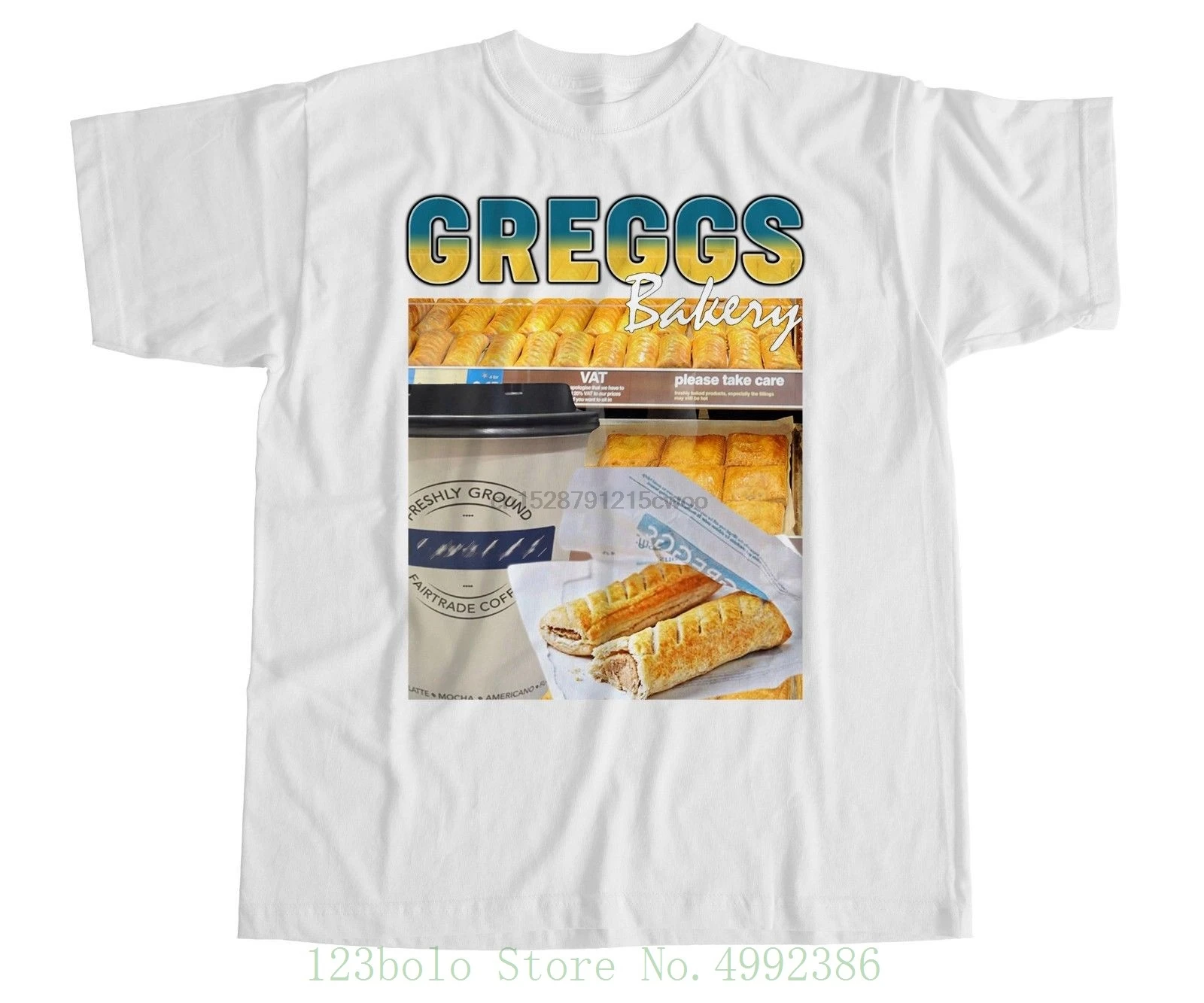 Greggs Homage футболка с изображением колбасы рулона кофе пекарни Забавные футболки