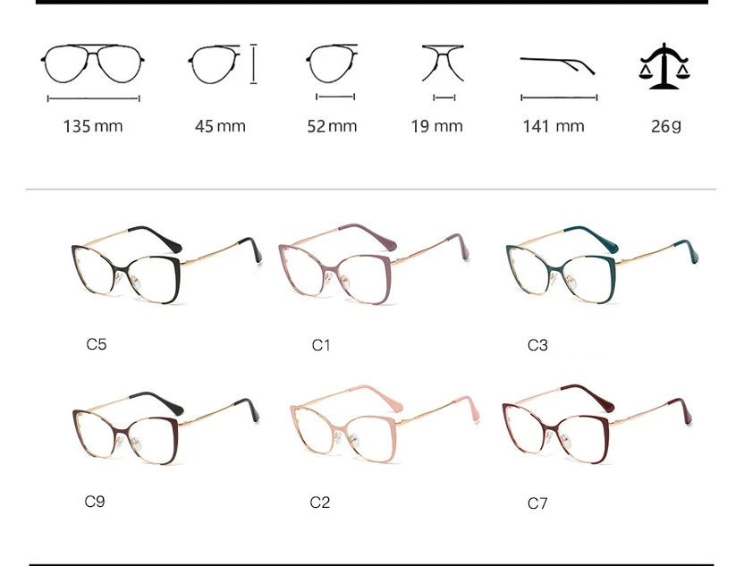 45955 кошачий глаз очки оправа половина рамки мужской и женский Оптический Модные компьютерные очки
