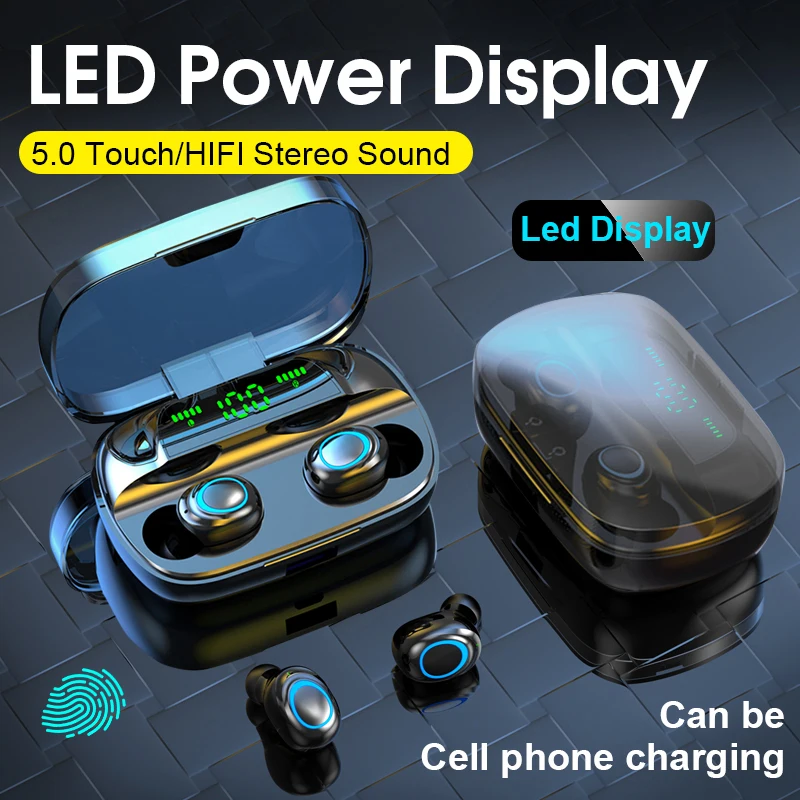 Tws 5,0 Kopfhörer 3500 mAh Power Bank Bluetooth Drahtlose Kopfhörer Touch In Ohr Wasserdichte Kopfhörer mit Mic ohr fone
