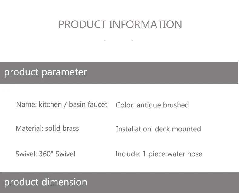 Single Cold Faucet Antique Brushed Brass Tap Basin Sink Faucet 360 Swivel Kitchen Water Crane