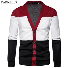 Мужской свитер для, модный мужской свитер, пуловер с v-образным вырезом, Повседневный, хит цвета, мужской вязаный свитер на пуговицах, свитер, пальто
