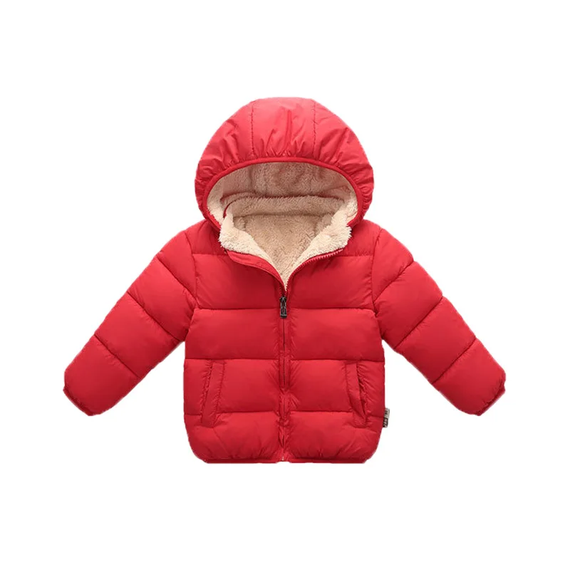 Пальто для малышей; зимние куртки; хлопковый для новорожденных; плотное теплое пальто с капюшоном и длинными рукавами; Верхняя одежда; детская одежда; парки для детей; CL2095 - Цвет: RED