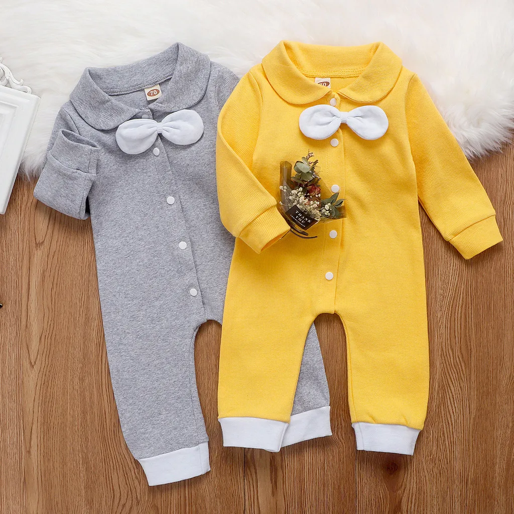 ARLONEETBaby/одежда с длинными рукавами для мальчиков; комбинезон; бант для новорожденных; комбинезон; зимняя Пижама для новорожденных мальчиков; комбинезон