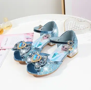 

New Fashion Girls Elsa Sandals Princess high quality Shoes low heel soft Cartoon Summer Toddler Girl Shoes Ice Snow Queen
