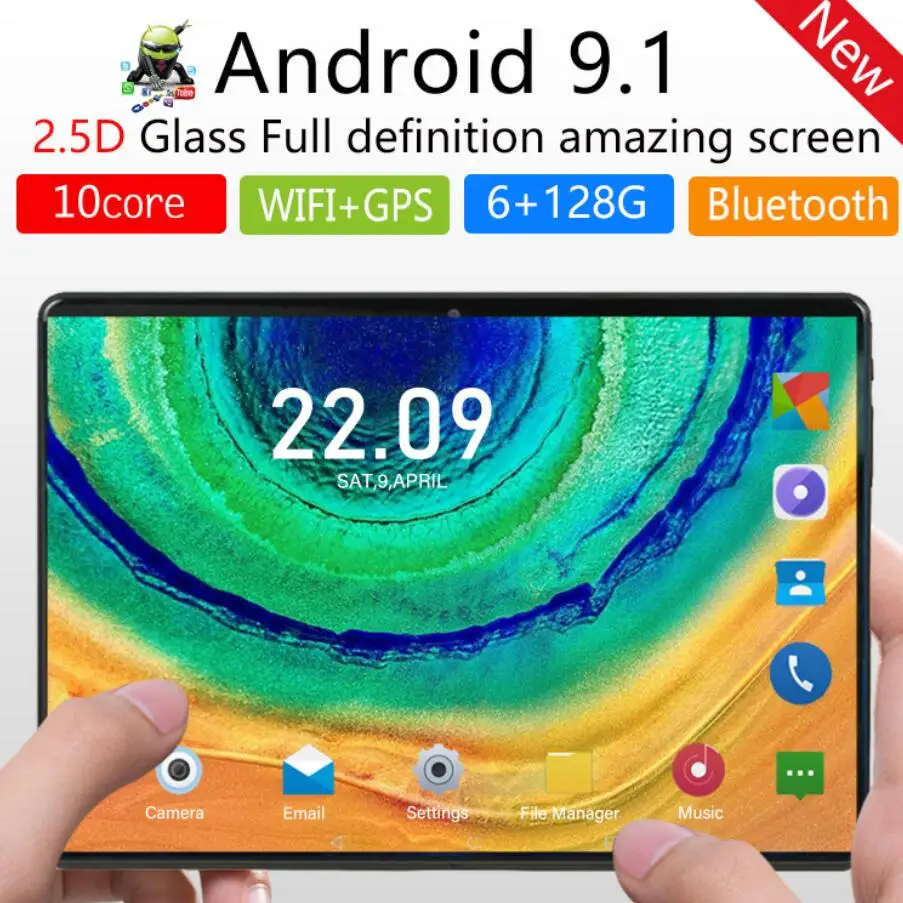 Горячее предложение ультра тонкий планшетный ПК 10 дюймов Octa Core 6 ГБ Оперативная