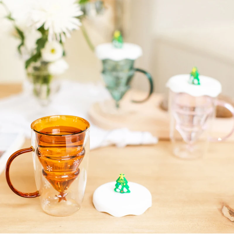 Starbucks Christmas Tree Double Layer Glass Mug