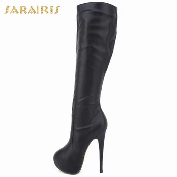

SARAIRIS Big Size 42 Colors Sexy Fetish Extreme High Heels Platform Sexy Autumn Winter Party Nightclub Shoes Women Boots Female