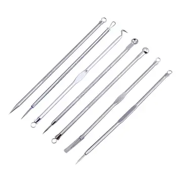 

7pcs Small Portable Blackhead Remover Acne Treatment Pimple Blemish Removal Needles Cleaning Extractor With acne Patches Tools