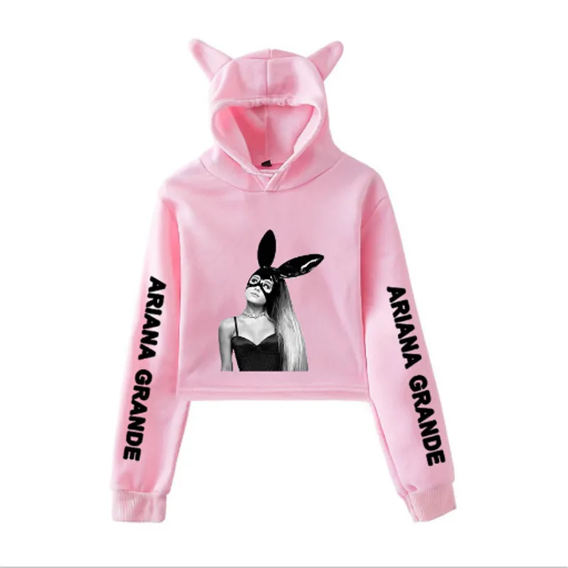 Ariana Grande Dangerous Woman укороченные топы для девушек Kawaii с капюшоном женщин 2020 Harajuku