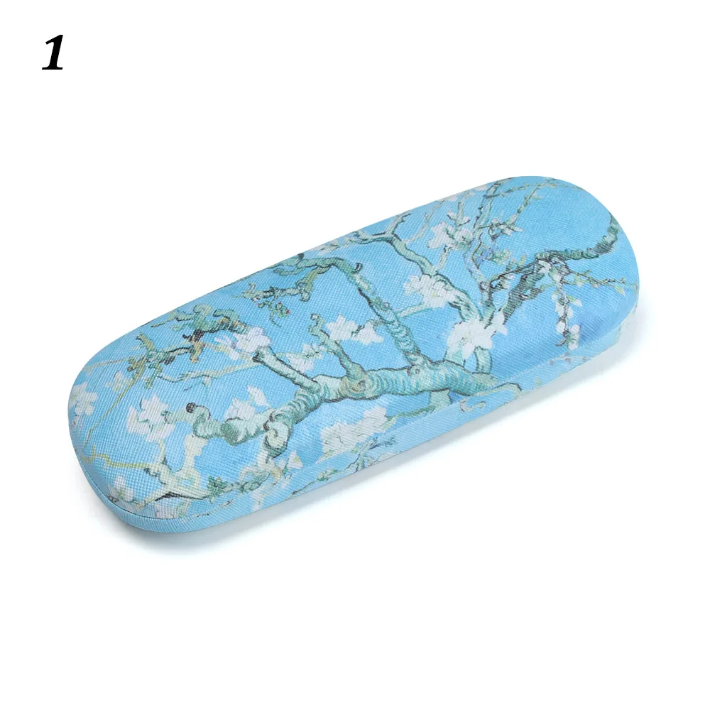 New Fashion Print Eyeglasses Box Sunglasses Eye Glasses Case for Women Men Hard Metal Glasses Protector Box Eyewear Accessories - Цвет: style2-1