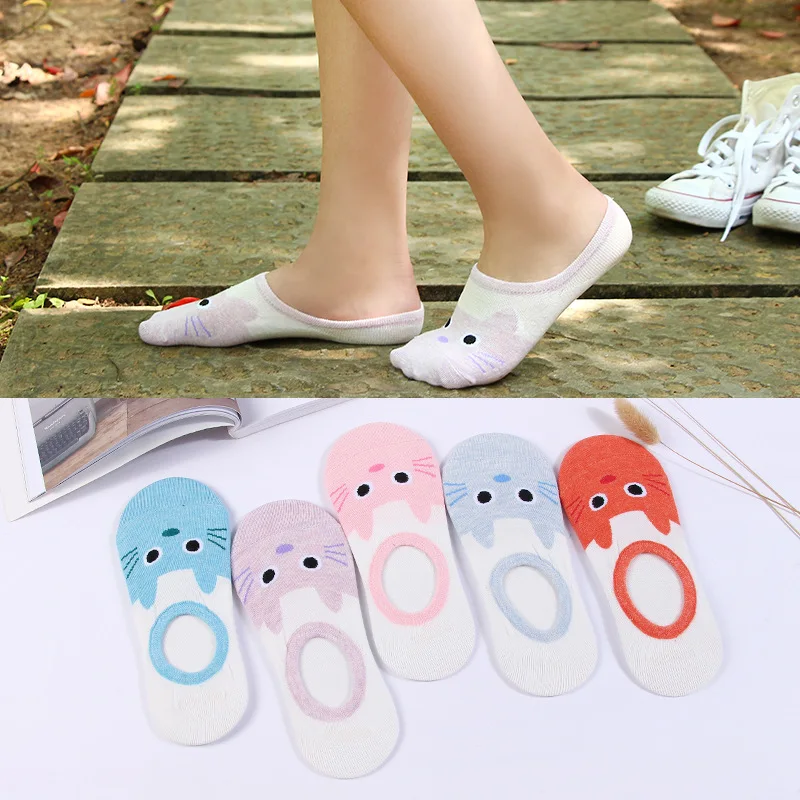 New Style Summer Socks Women's Hidden Socks Cotton Cartoon WOMEN'S Socks Shallow Mouth Totoro No-show Socks Zhuji Socks