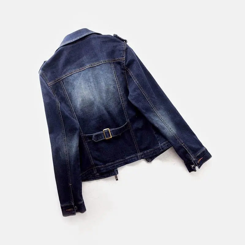 Vintage Zipper Stretch Denim Jacket | Slim Fit Motorcycle Coat | Light & Navy Blue | S-3XL Vintage Zipper Stretch Denim Jacket | Slim Fit Motorcycle Coat | Light & Navy Blue | S-3XL